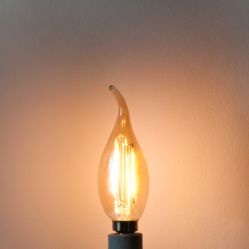 Gold Tint CA10 E12 2W LED Vintage Antique Filament Light Bulb, 25W Equivalent, 4-Pack, AC100-130V or 220-240V Gold Tint CA10 E12 2W LED Vintage Antique Filament Light Bulb, 25W Equivalent, 4-Pack, AC100-130V or 220-240V